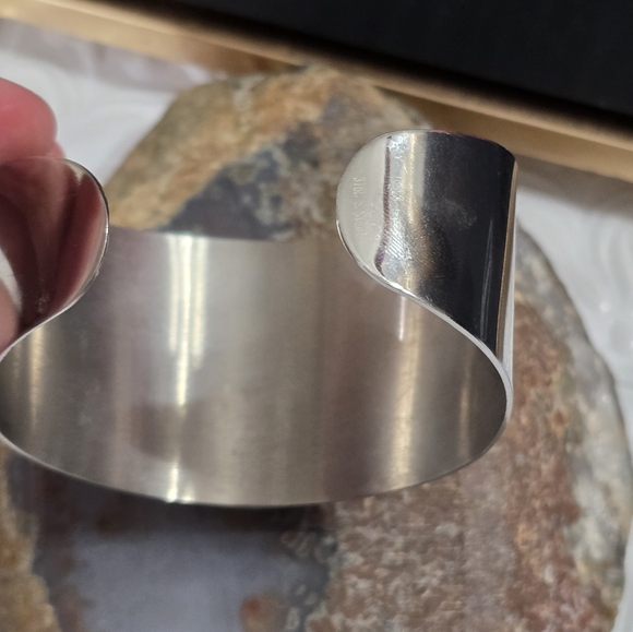 Millefiori Glass Bold Chunky Wide Bangle Cuff Stainless Steel Bracelet - Picture 8 of 13